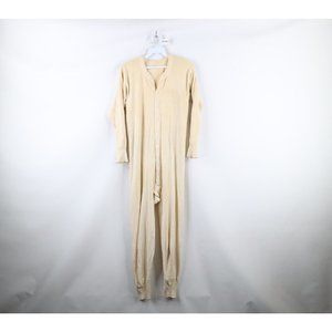 Vintage 40s Pilgrim Mens 44 Distressed Cat Eye Buttons Union Suit Pajamas USA